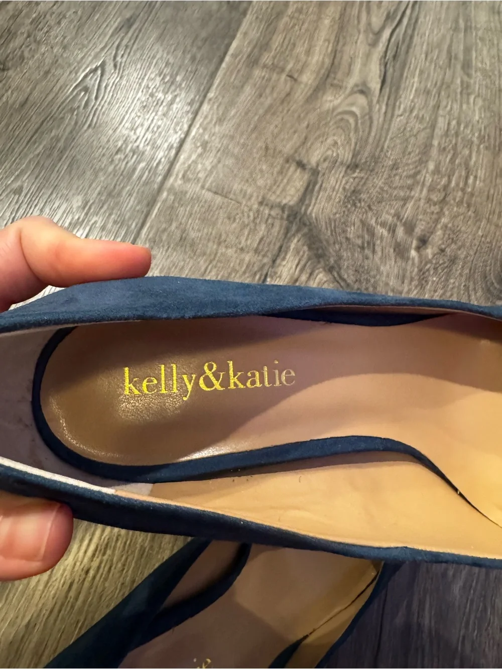 Kelly & Katie Navy blue Suede High Heel Pumps peacock mic Isabella size 8.5 - Picture 5 of 10